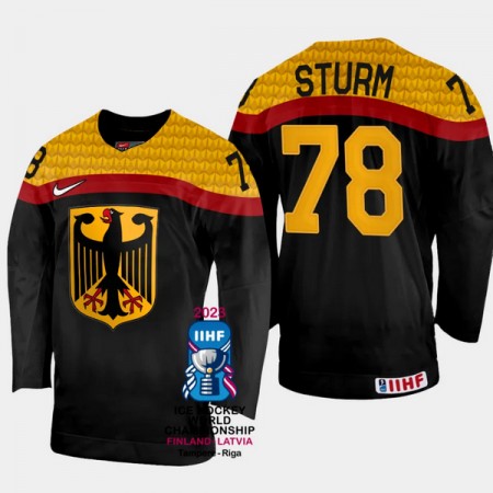 Deutschland Trikot Nico Sturm 78 IIHF World Championship 2023 Schwarz - Herren Deutschland Trikot Nico Sturm 78 IIHF World Championship 2023 Schwarz - Herren